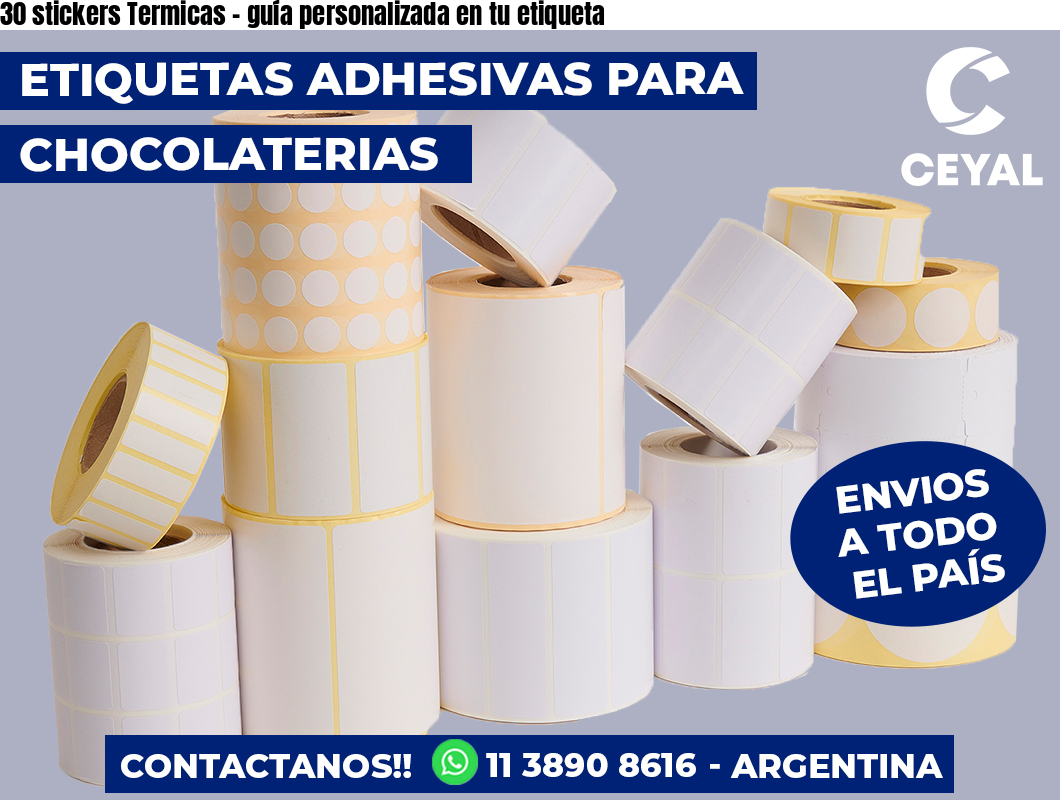 30 stickers Termicas - guía personalizada en tu etiqueta
