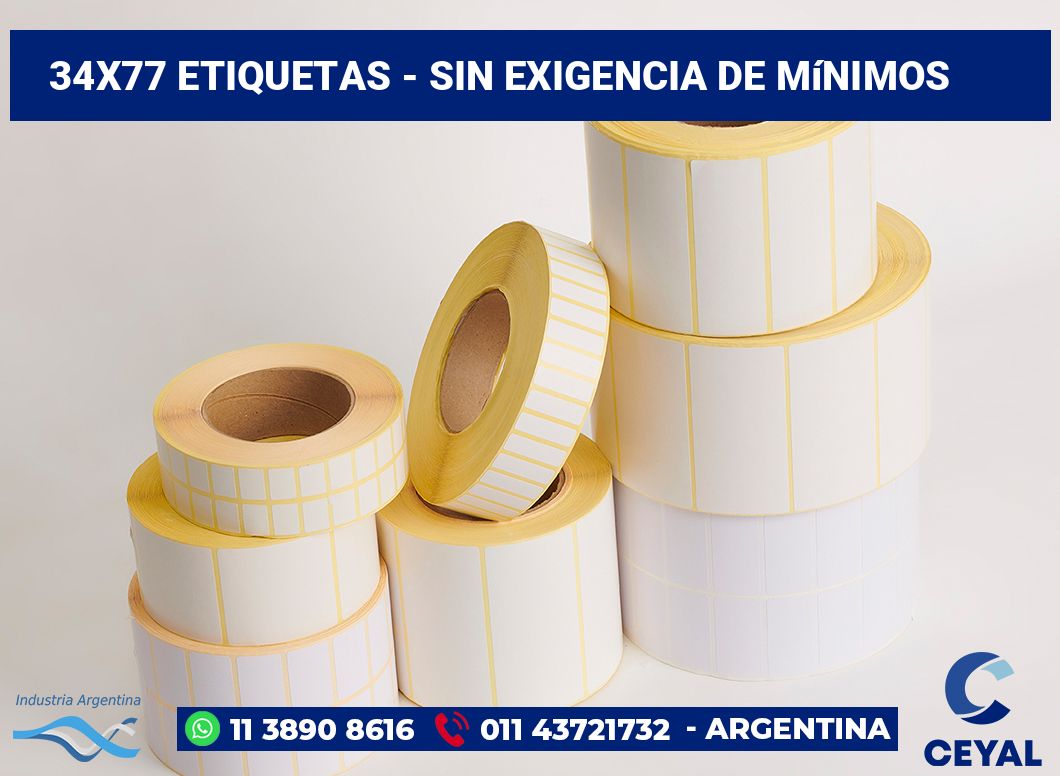 34×77 Etiquetas