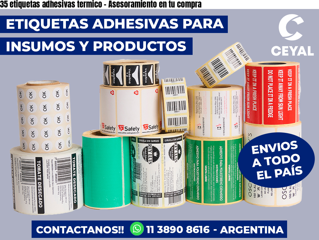 35 etiquetas adhesivas termico - Asesoramiento en tu compra