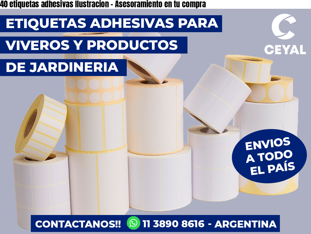 40 etiquetas adhesivas Ilustracion - Asesoramiento en tu compra