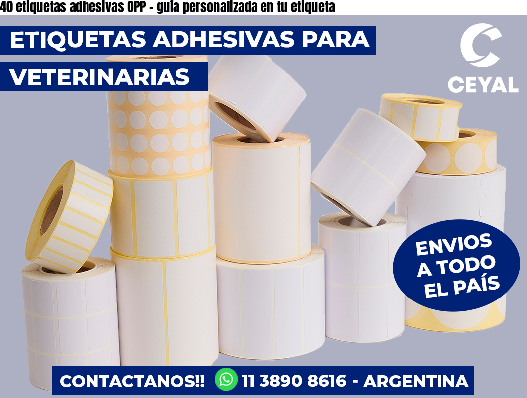 40 etiquetas adhesivas OPP - guía personalizada en tu etiqueta