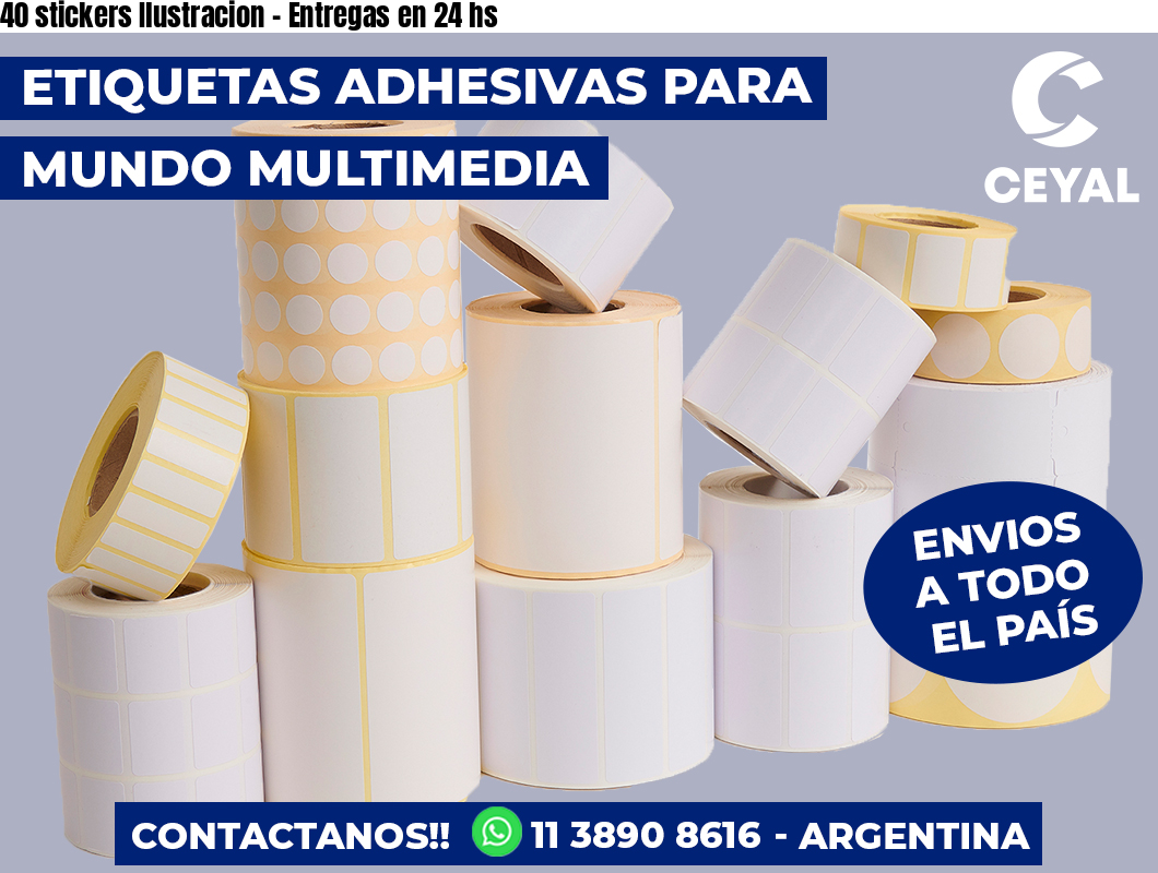 40 stickers Ilustracion – Entregas en 24 hs