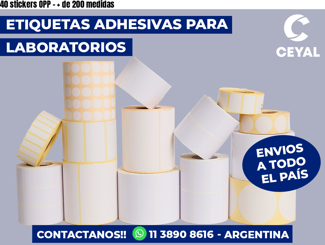 40 stickers OPP - + de 200 medidas