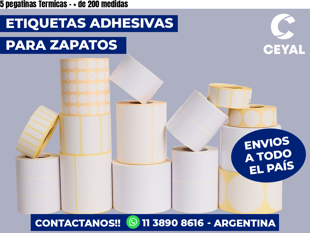 5 pegatinas Termicas - + de 200 medidas