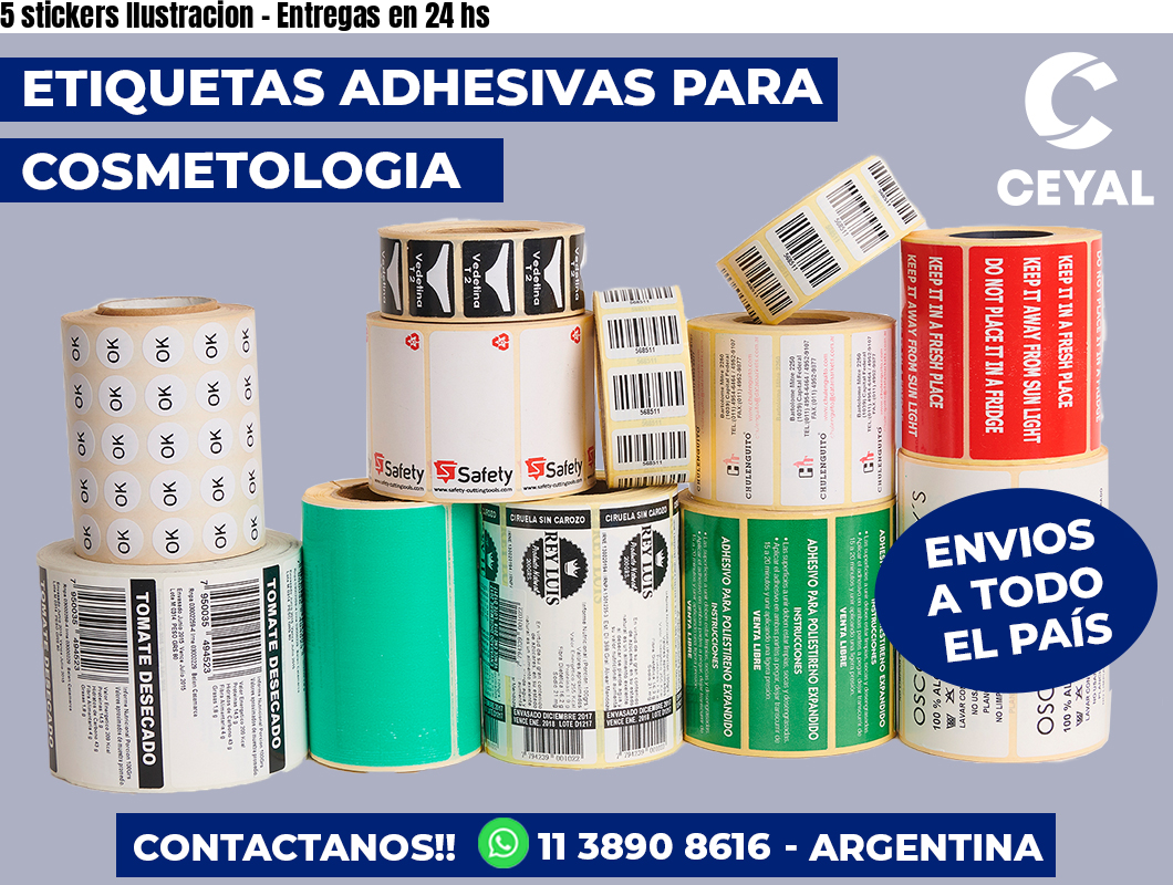 5 stickers Ilustracion - Entregas en 24 hs