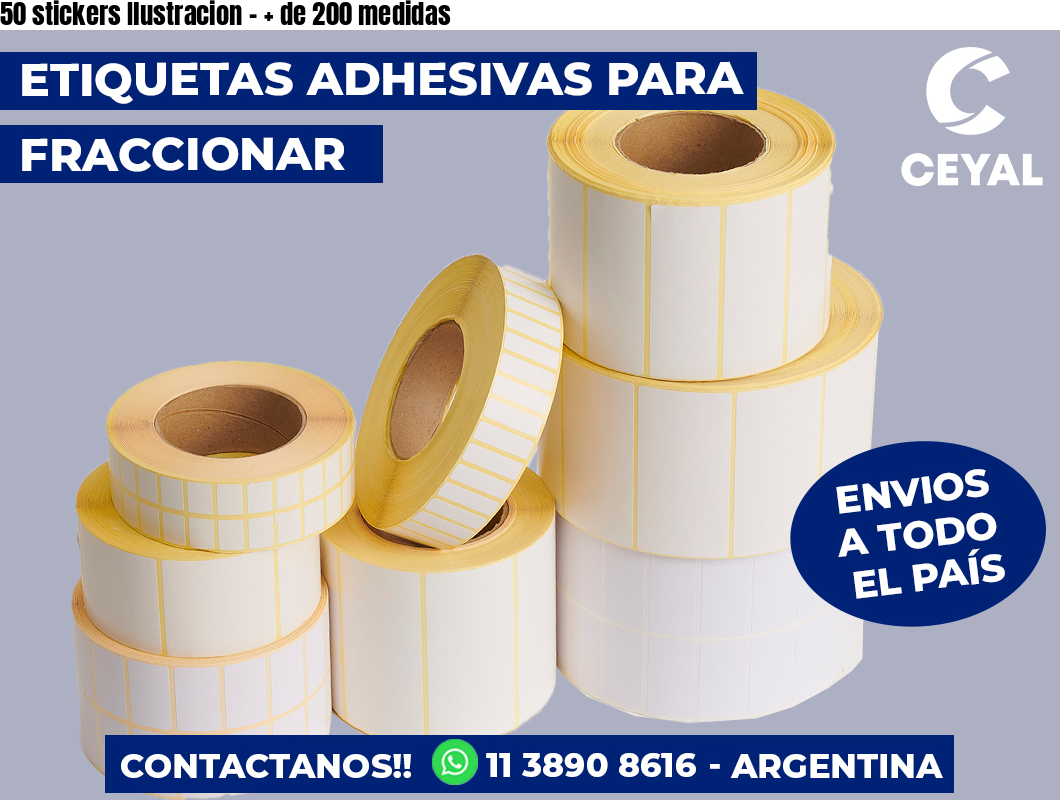 50 stickers Ilustracion – + de 200 medidas
