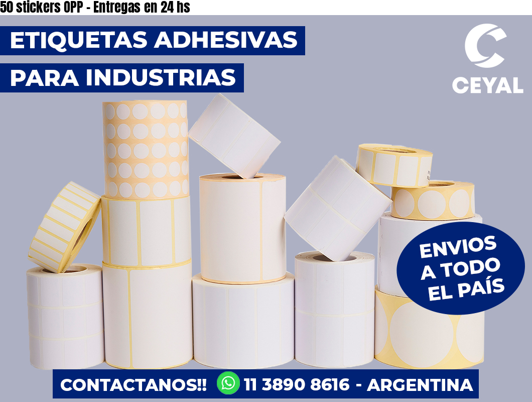 50 stickers OPP - Entregas en 24 hs