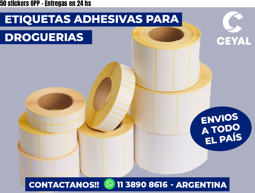 50 stickers OPP - Entregas en 24 hs