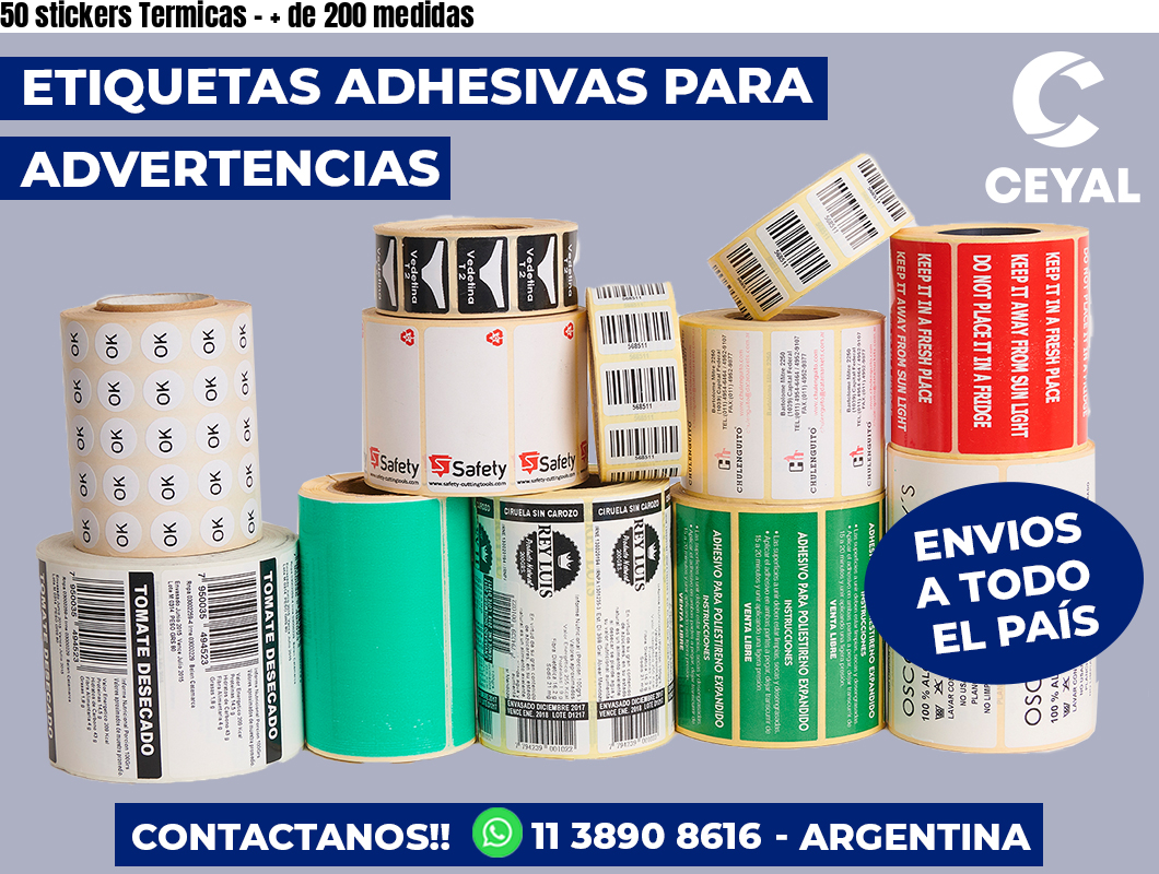 50 stickers Termicas - + de 200 medidas