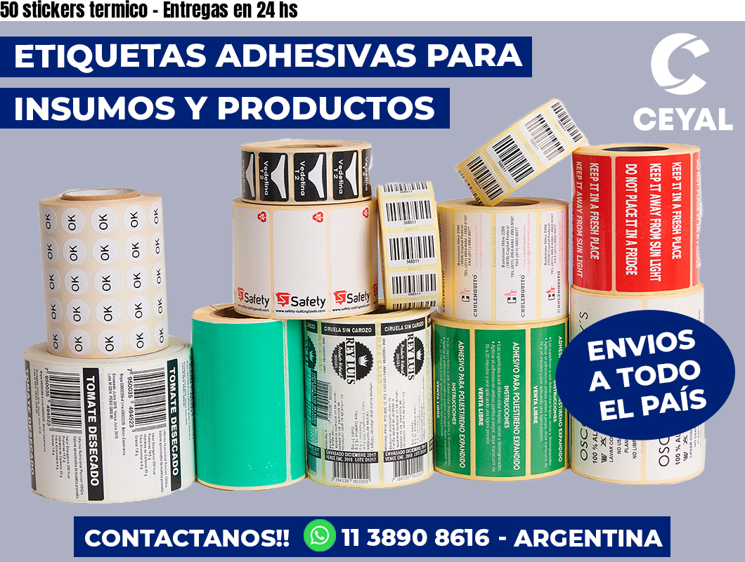 50 stickers termico - Entregas en 24 hs