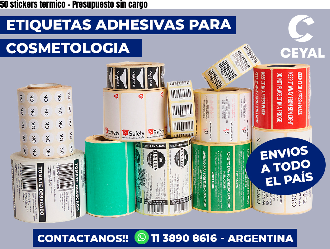 50 stickers termico - Presupuesto sin cargo