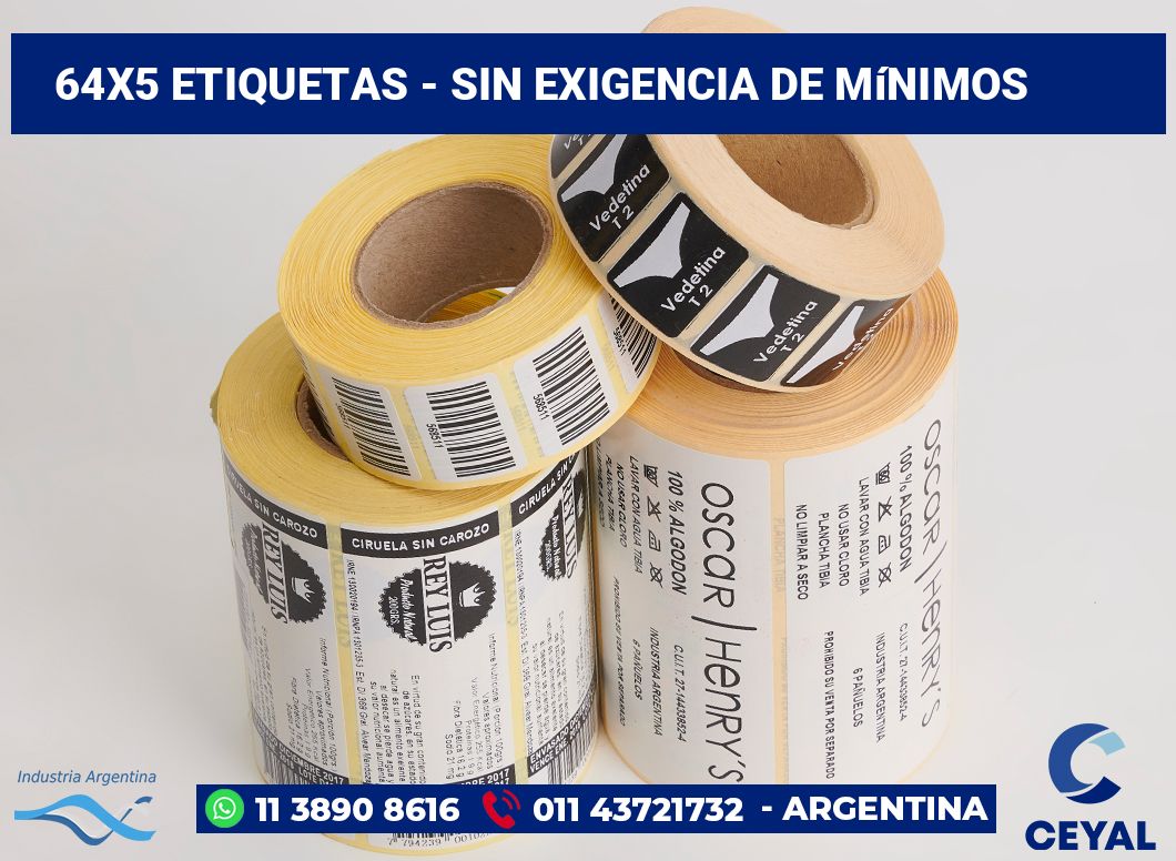 64×5 Etiquetas