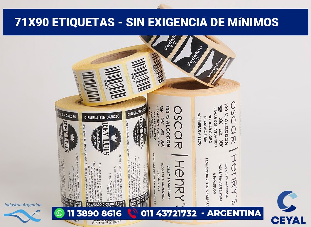 71x90 Etiquetas