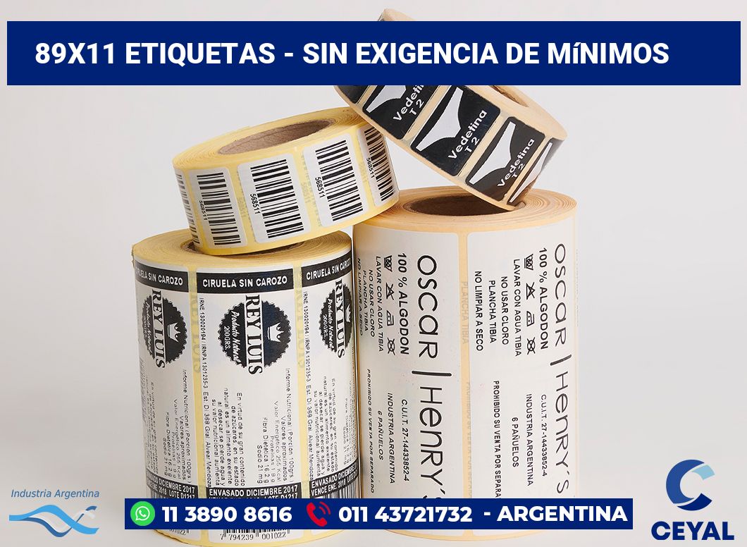 89×11 Etiquetas