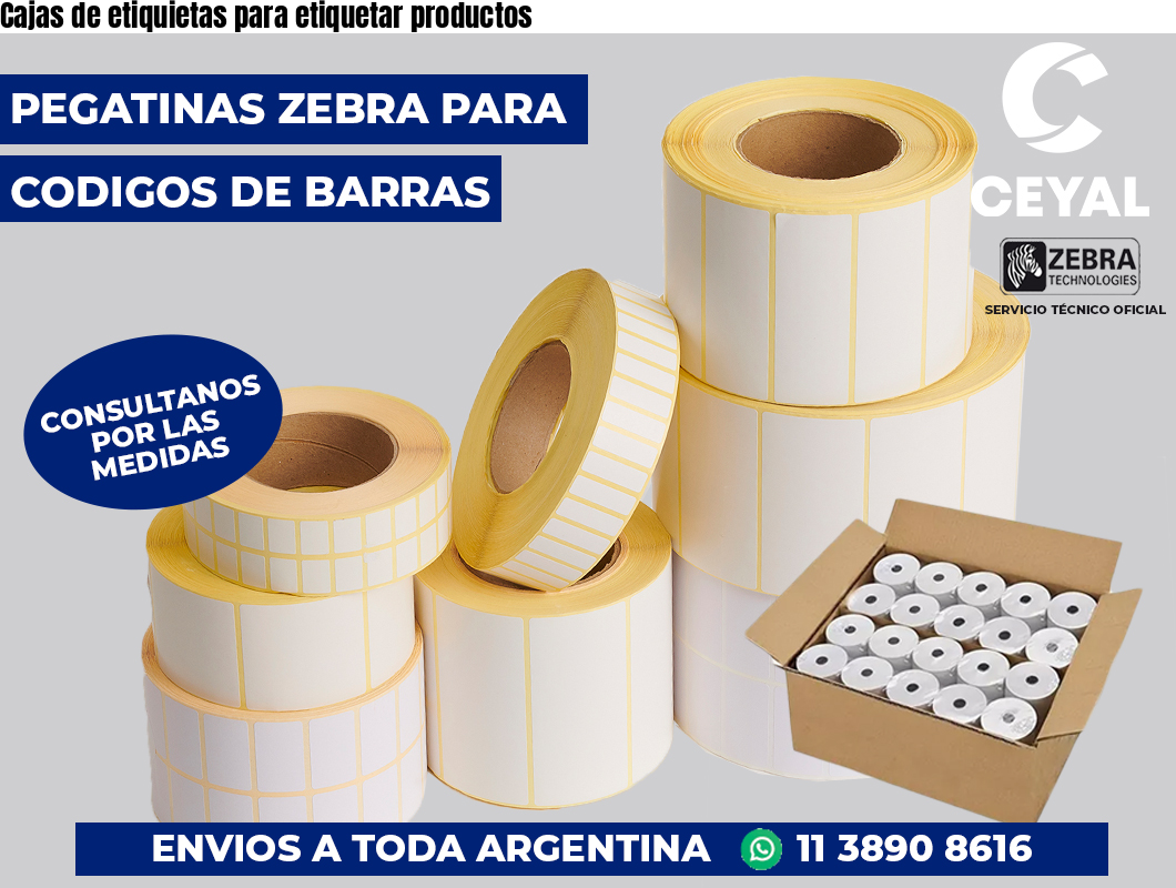 Cajas de etiquietas para etiquetar productos
