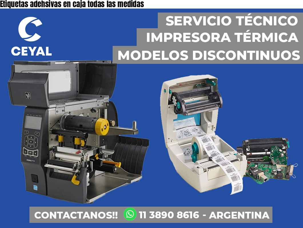 Etiquetas adehsivas en caja todas las medidas