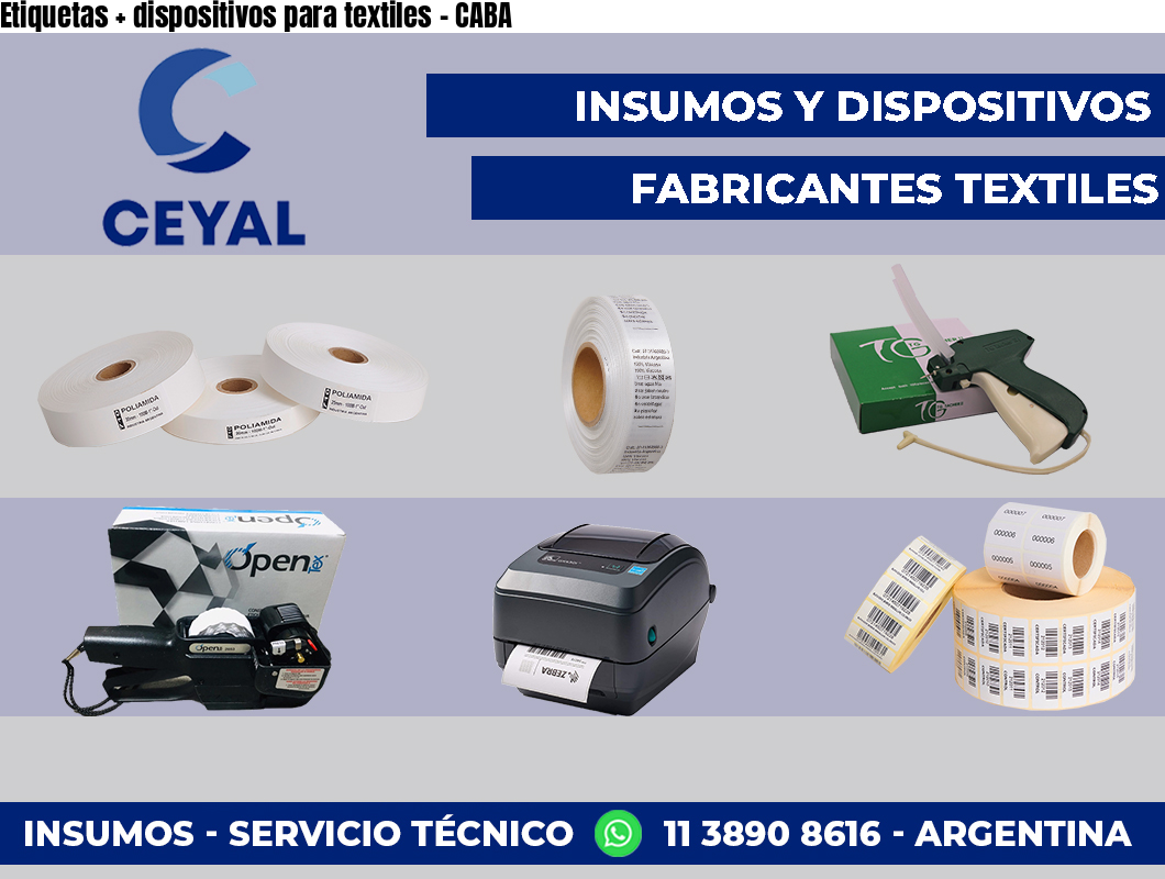Etiquetas + dispositivos para textiles – CABA