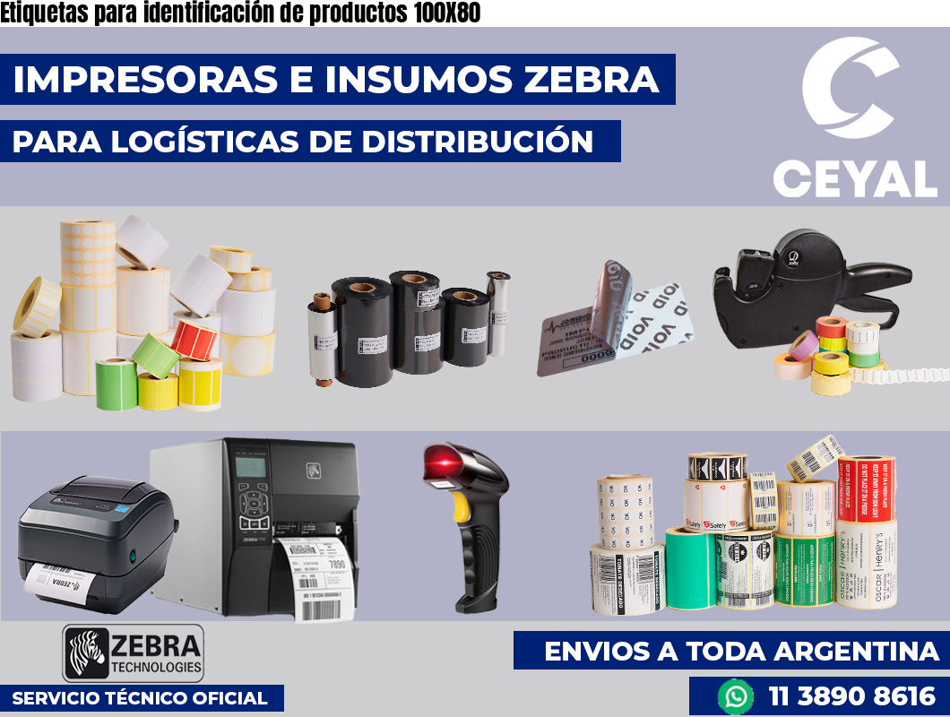 Etiquetas para identificación de productos 100X80