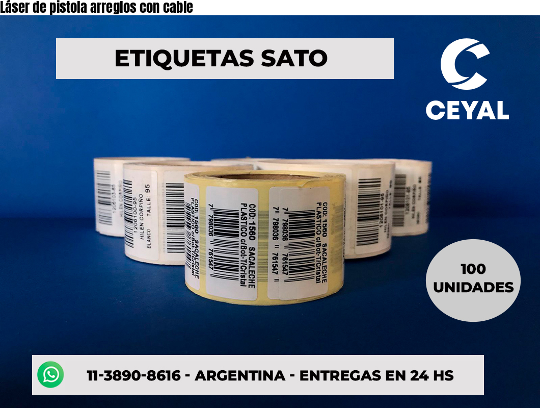 Láser de pistola arreglos con cable