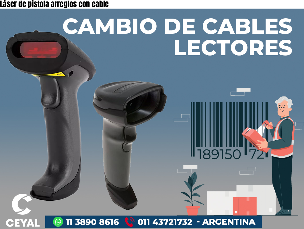 Láser de pistola arreglos con cable