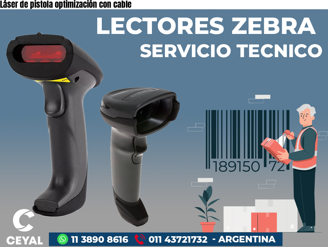 Láser de pistola optimización con cable