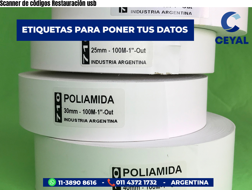 Scanner de códigos Restauración usb