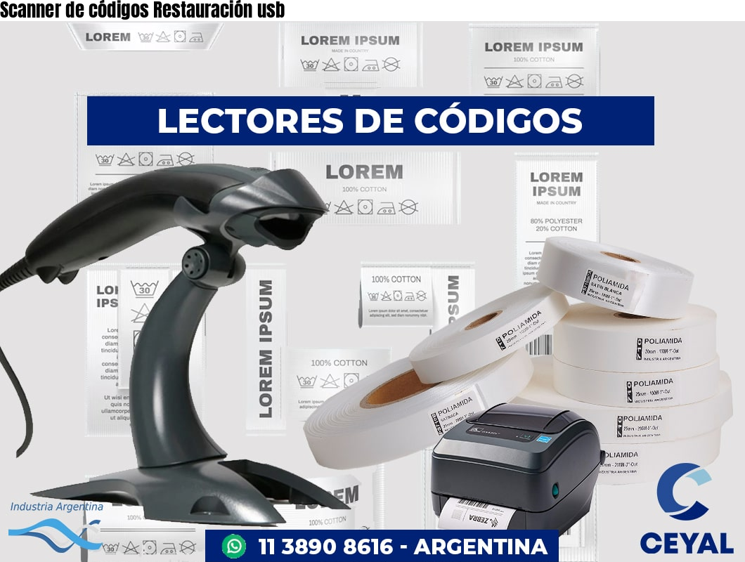 Scanner de códigos Restauración usb
