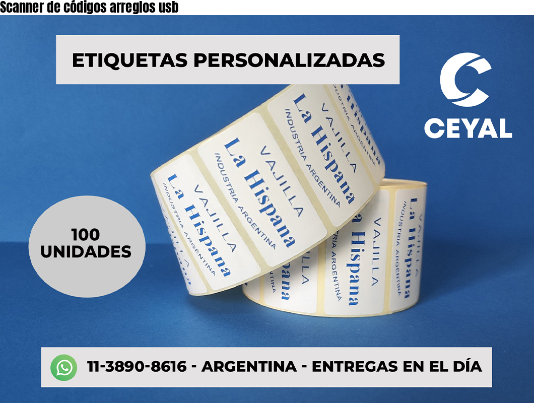 Scanner de códigos arreglos usb