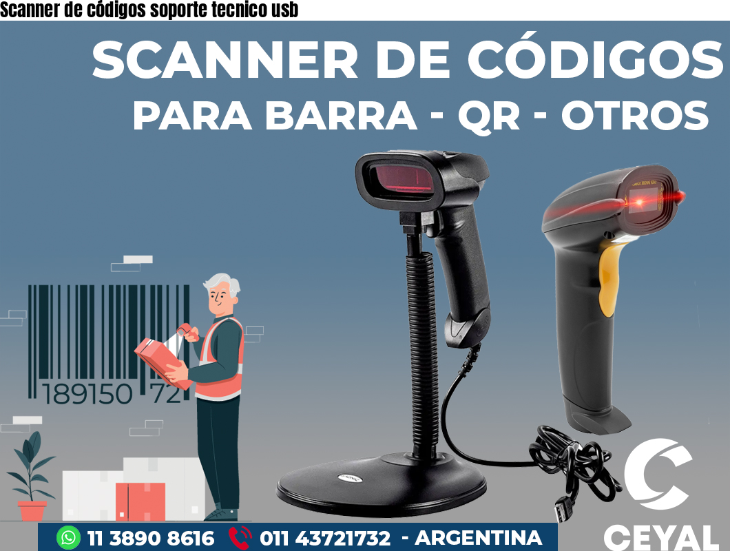 Scanner de códigos soporte tecnico usb