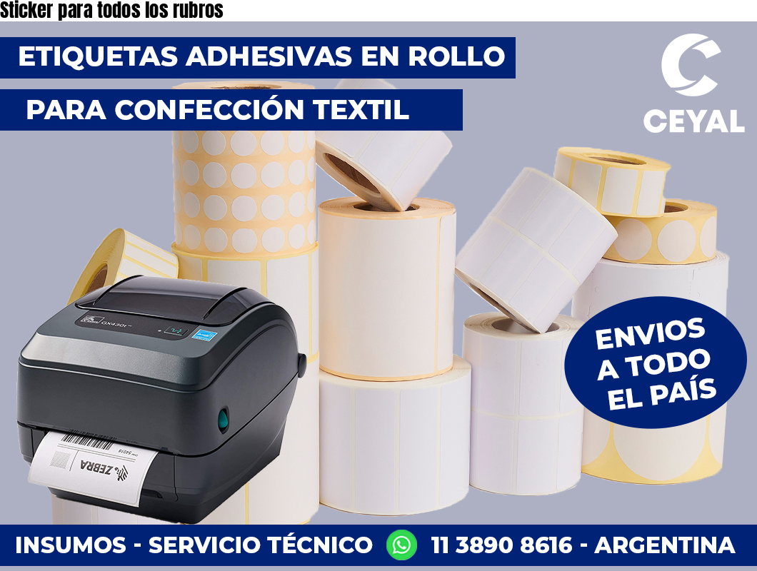 Sticker para todos los rubros