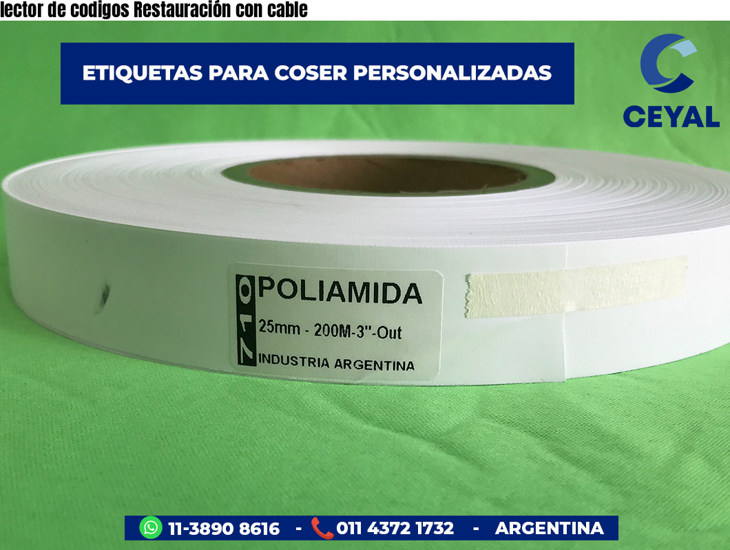 lector de codigos Restauración con cable