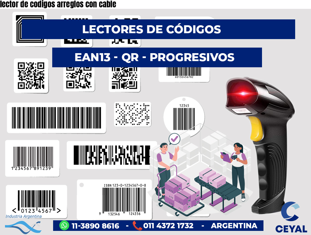 lector de codigos arreglos con cable