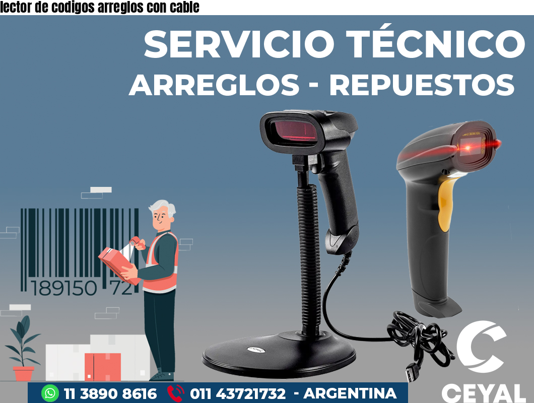 lector de codigos arreglos con cable