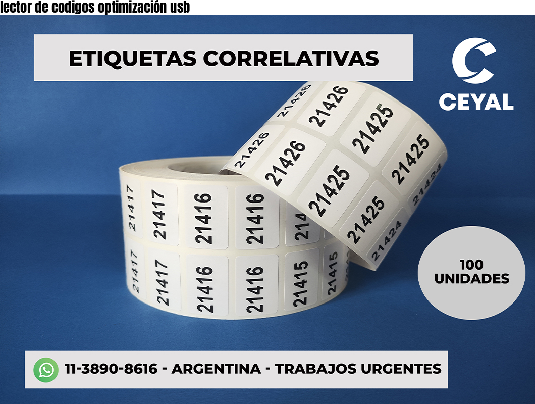 lector de codigos optimización usb
