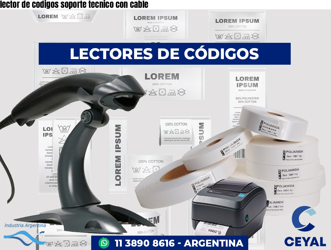 lector de codigos soporte tecnico con cable