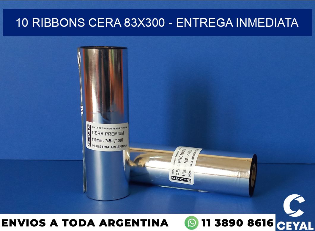 10 Ribbons cera 83×300 – Entrega inmediata