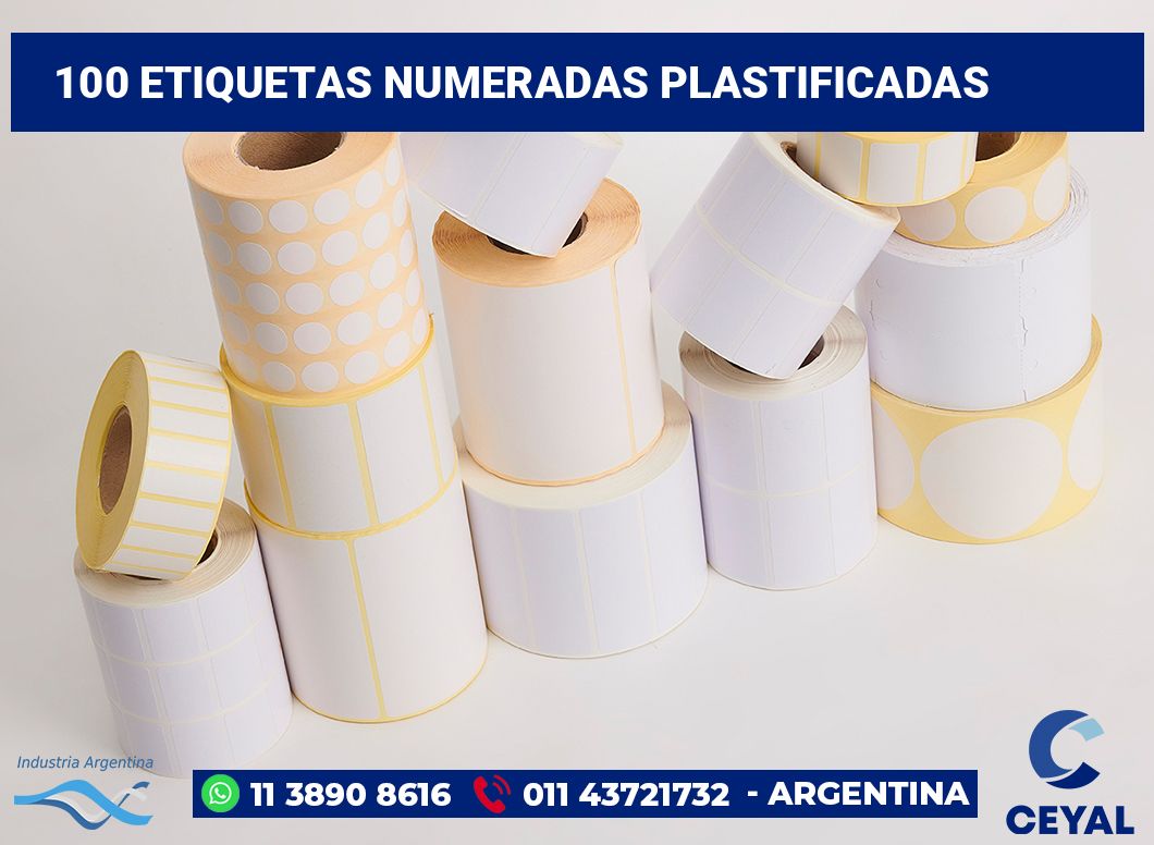 100 Etiquetas numeradas plastificadas