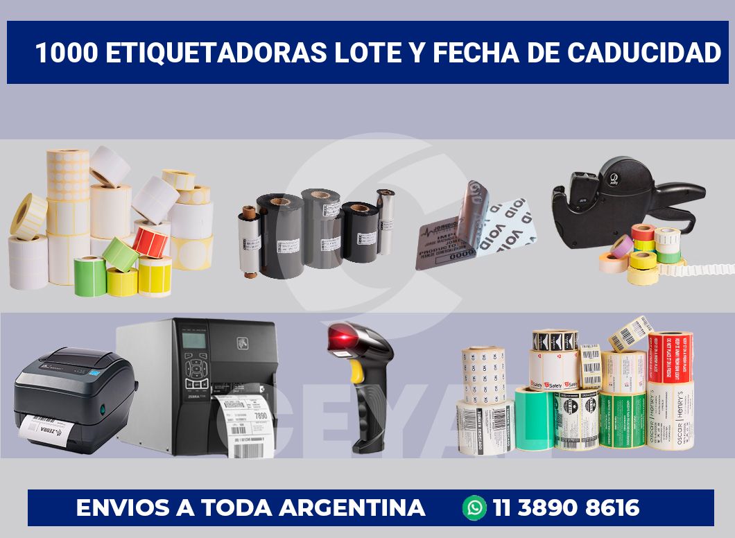 1000 Etiquetadoras lote y fecha de caducidad