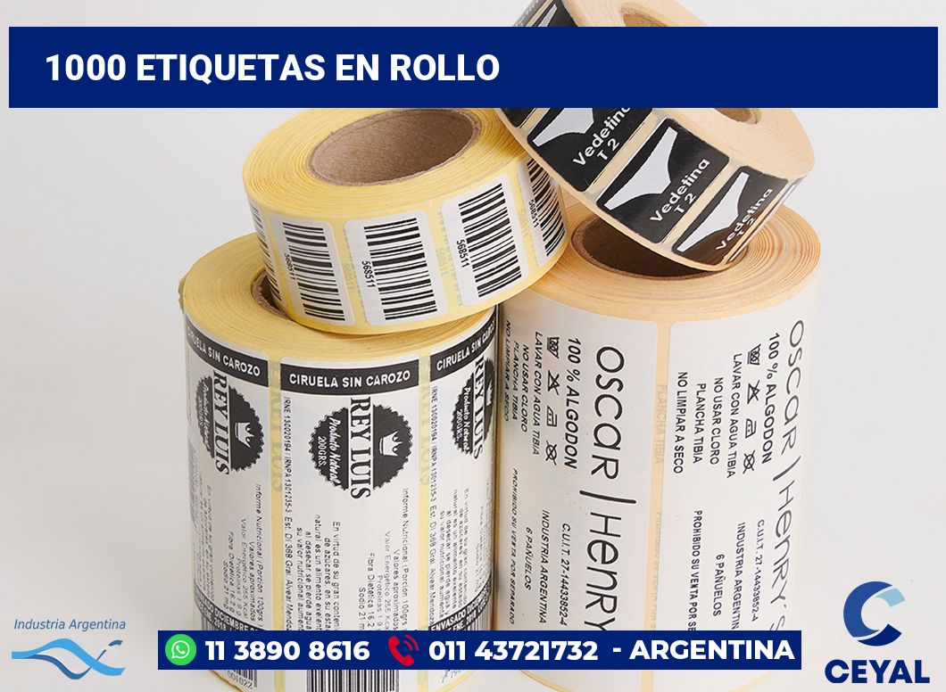 1000 Etiquetas en rollo