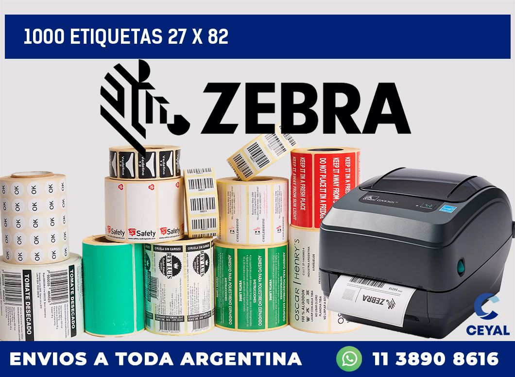 1000 etiquetas 27 x 82