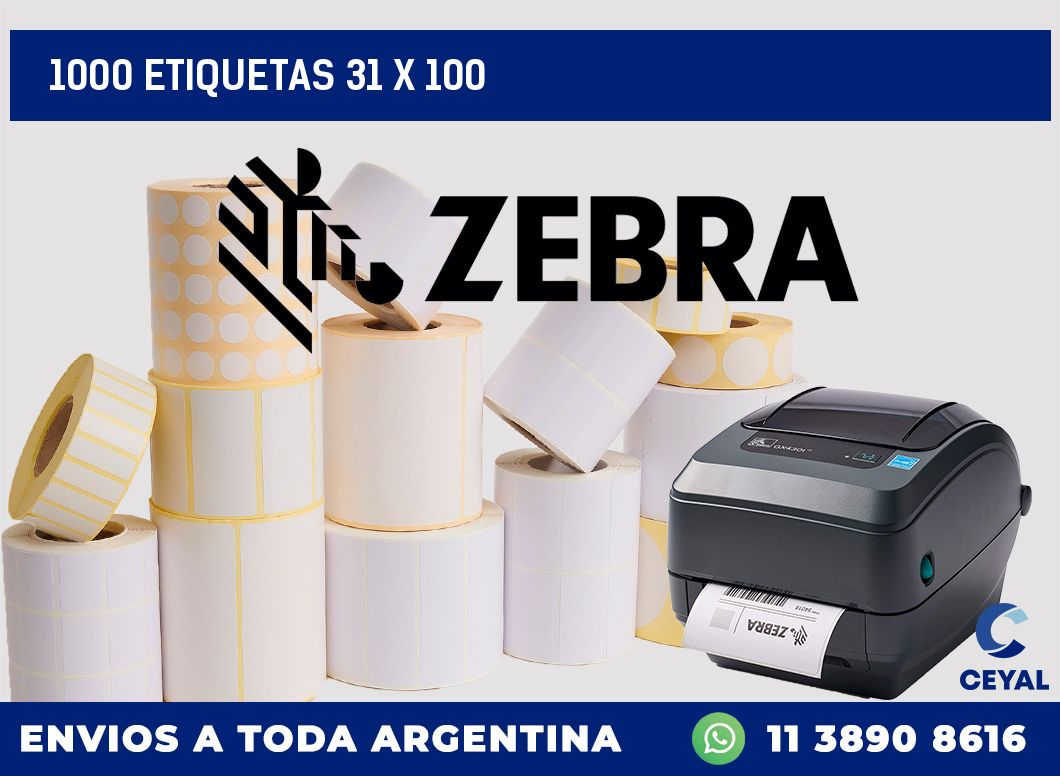 1000 etiquetas 31 x 100