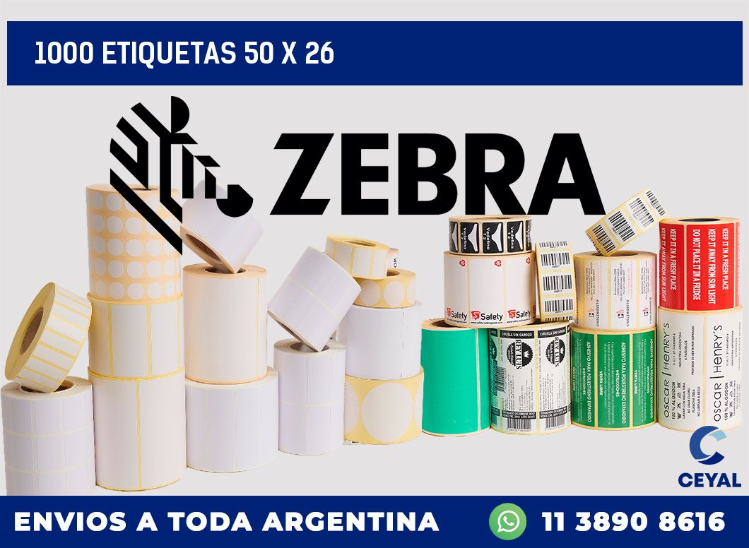 1000 etiquetas 50 x 26