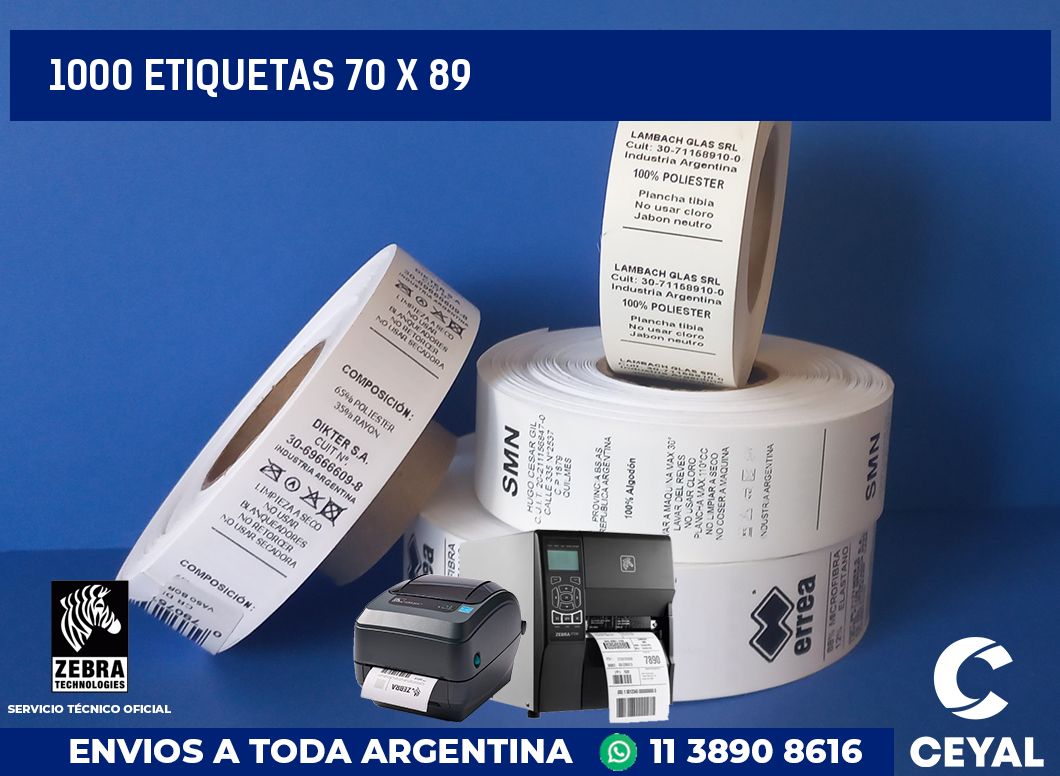 1000 etiquetas 70 x 89