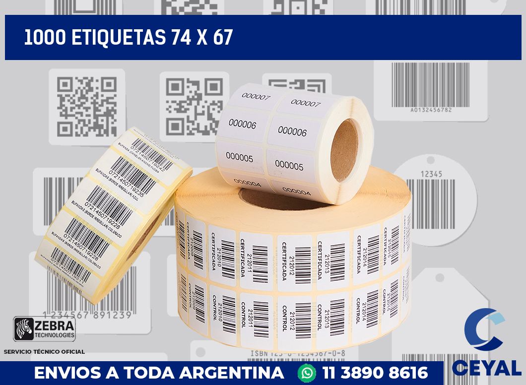 1000 etiquetas 74 x 67