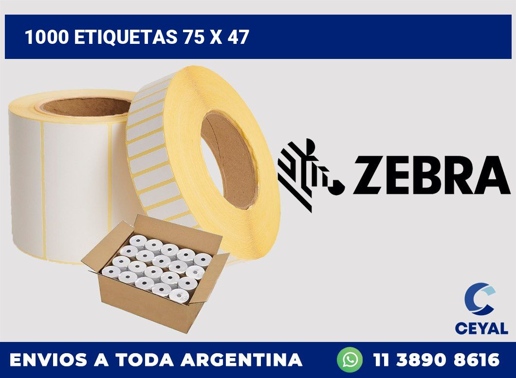 1000 etiquetas 75 x 47