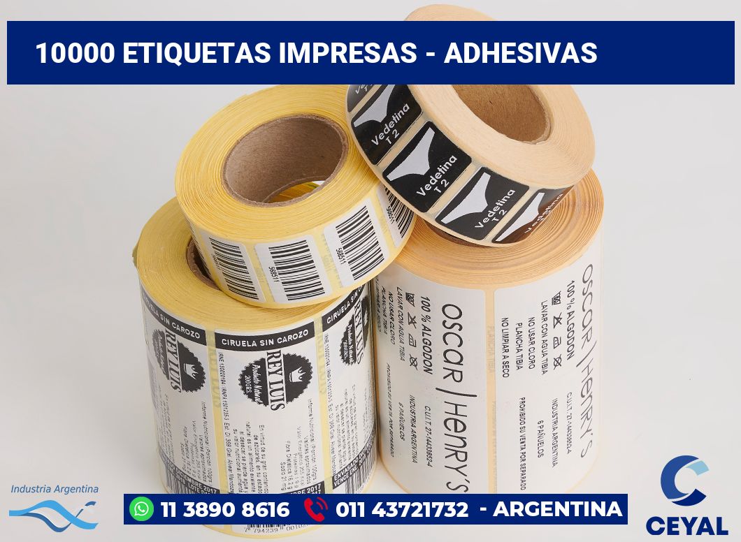10000 Etiquetas impresas - adhesivas