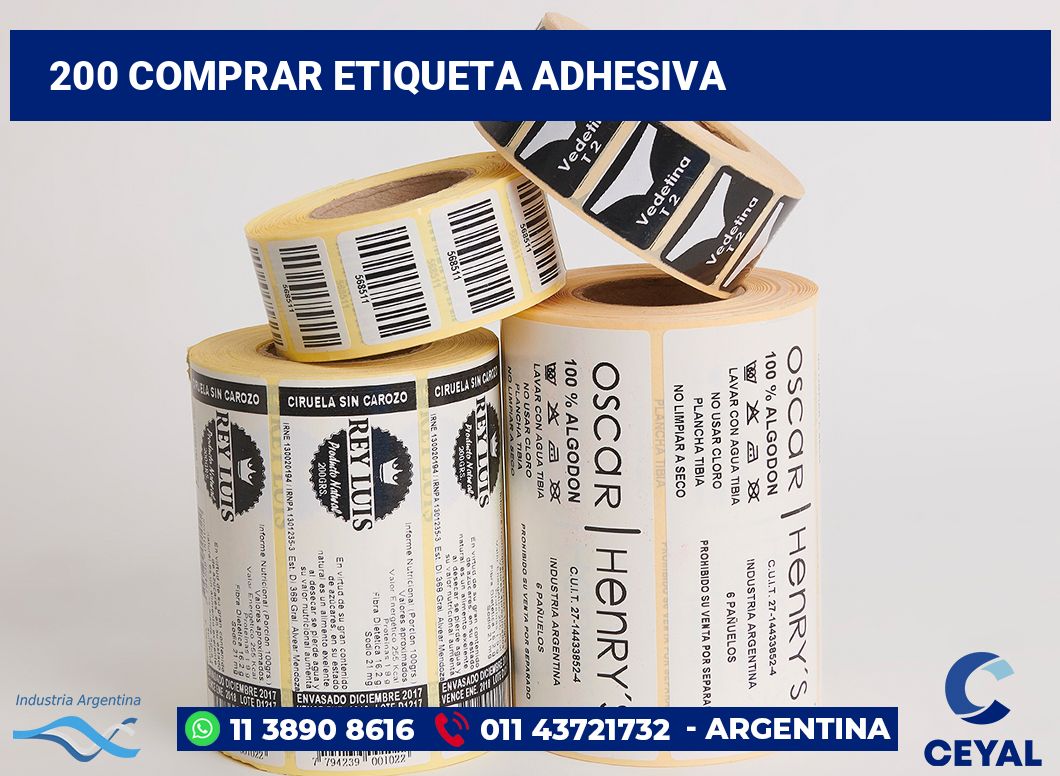 200 Comprar etiqueta adhesiva