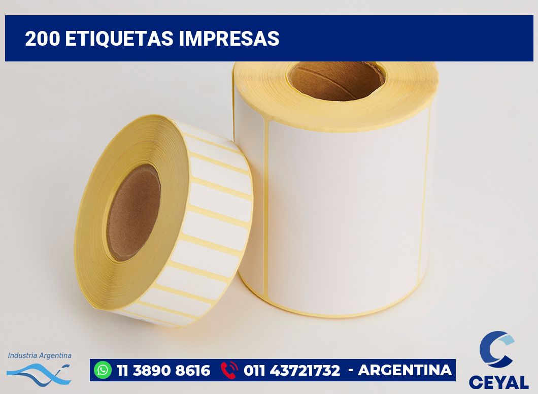 200 Etiquetas impresas