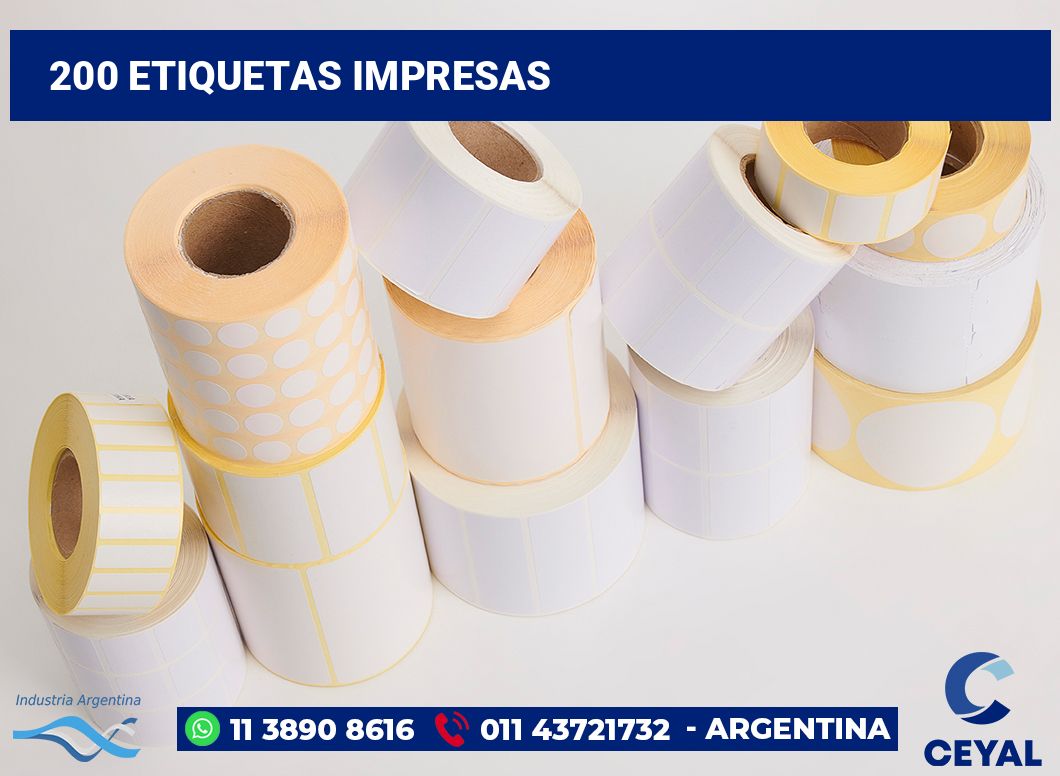 200 Etiquetas impresas