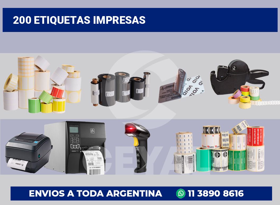 200 Etiquetas impresas